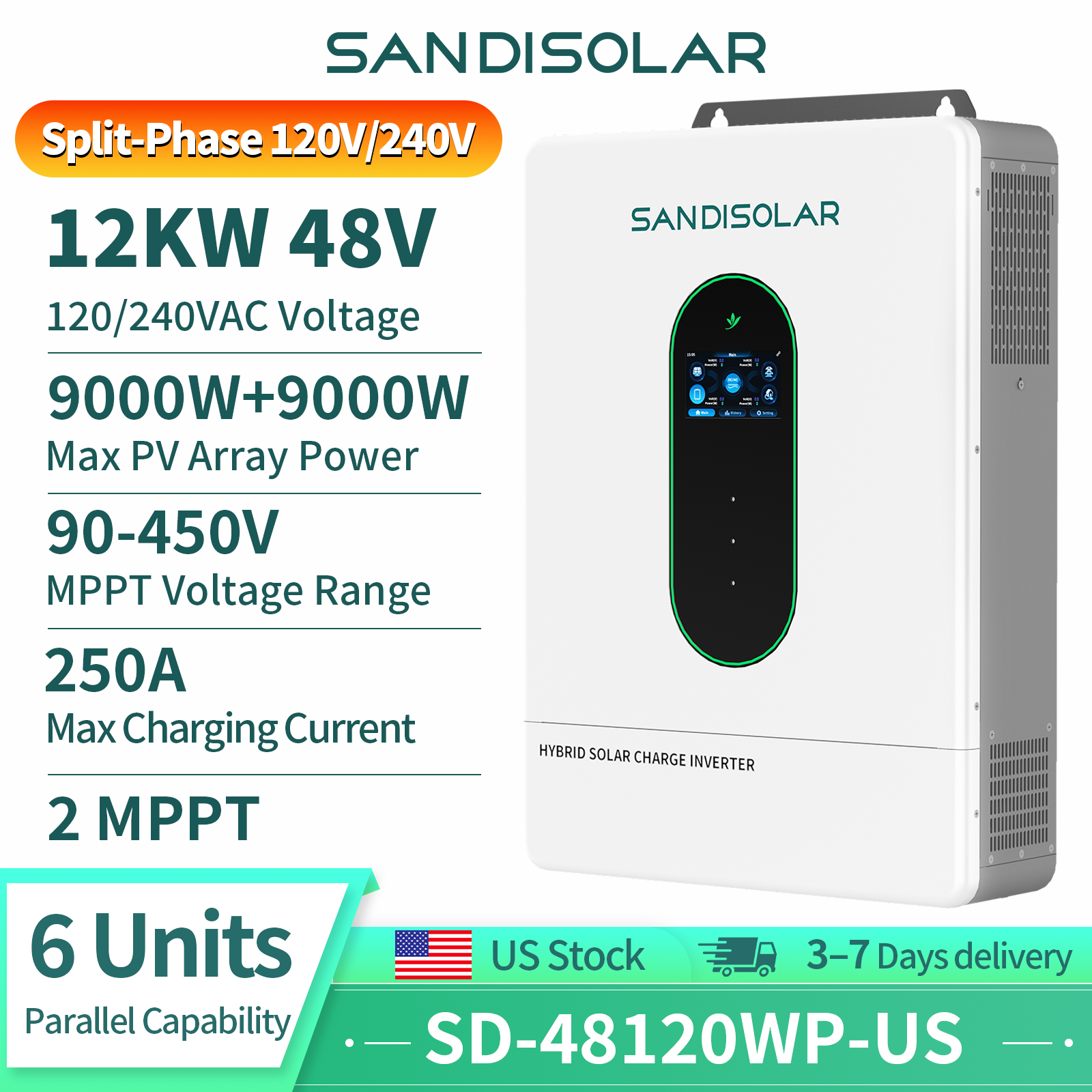 SANDISOLAR 12KW 48V Split-Phas - Drone Solar Charger review and price