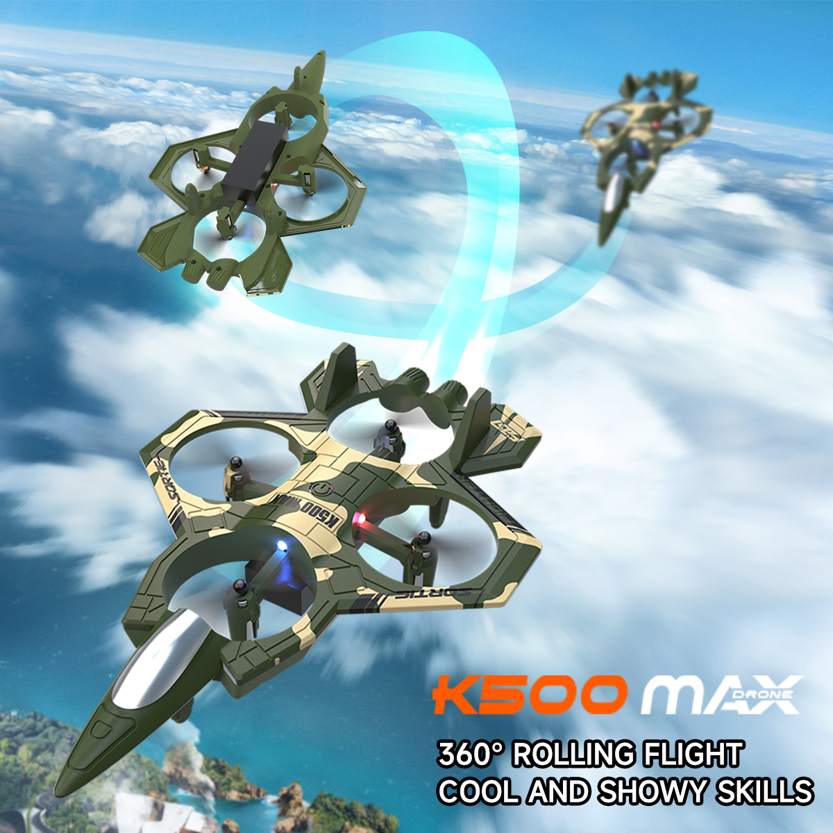 AXNEN K500 MAX RC Plane Fighte - Drone Beacon Light review and price