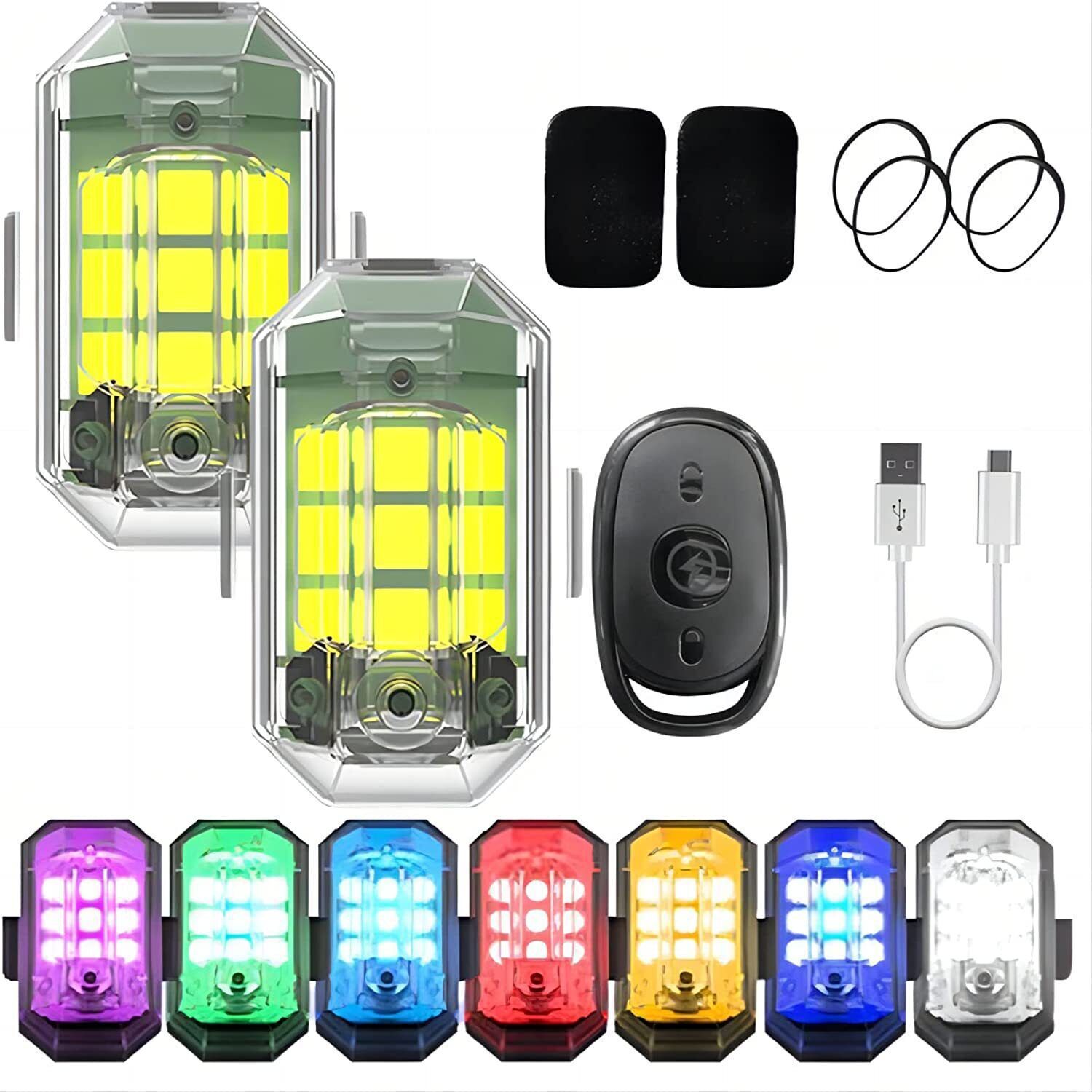 1/2/4Pc Remote Motorcycle Ligh - Drone Strobe Light review and price